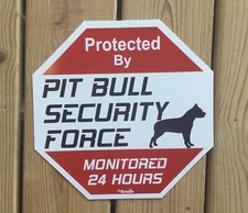 Pit Bull Security Caution Plastic Sign