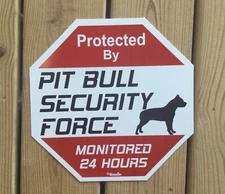 Pit Bull Security Caution  Plastic Sign 