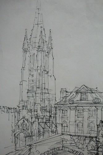 Zeichnung Federzeichnung Brügge Liebfrauenkirche Hans Pluquet Signiert 1976 - Picture 6 of 8