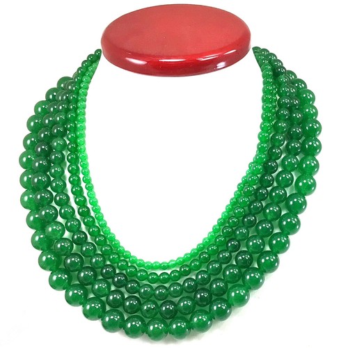 Collar con cuentas de piedras preciosas hecho a mano joyería redondo suave con broche de langosta plateada - Imagen 101 de 241
