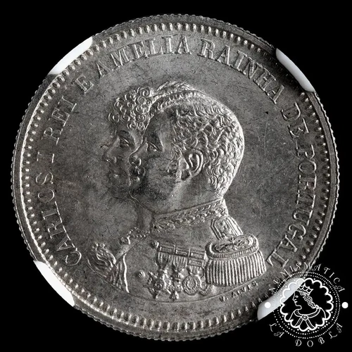 1898 - 200 REIS - Carlos I - Lisbon - PORTUGAL - NGC MS63