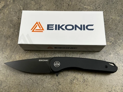 Eikonic Dromas Pocket Knife Night Black G10 Handle Premium D2 Steel Blade