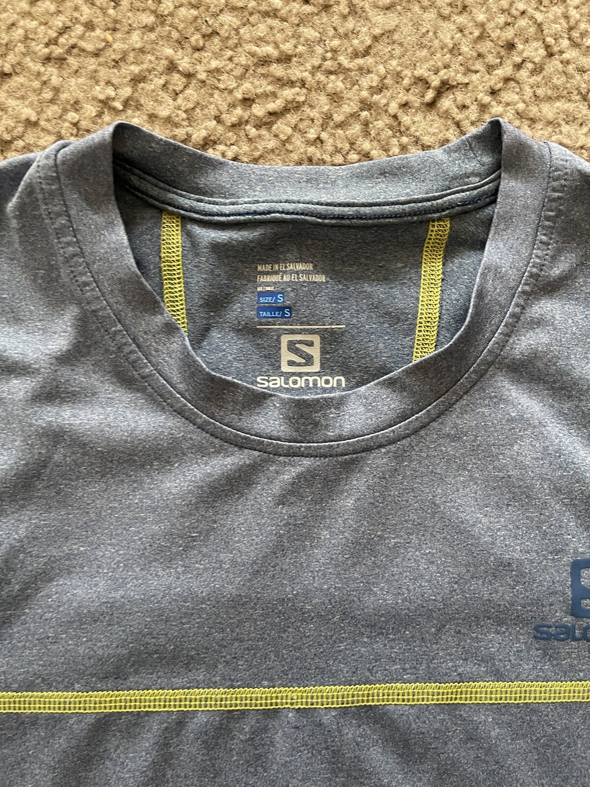 Maglietta Salomon Uomo Maniche Corta Grigia Performance Active Dry Running Small