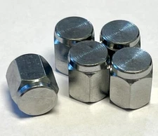 5 Piece Chrome Lightweight Schrader Valve Caps Tire Valve Stem Caps with O-Ring