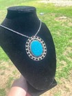 Huge Vintage Mexican Sterling Silver 9.25 turquoise Pendant/ Pin — photo 8