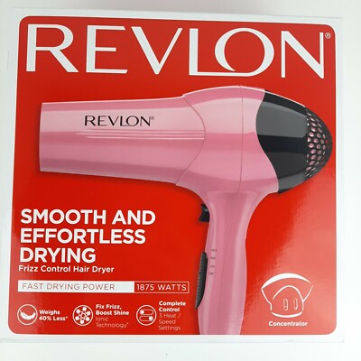Revlon Perfect Heat 1875 watts Hair Dryer Fix Frizz Boost Shine, Pink  Black - Main Image