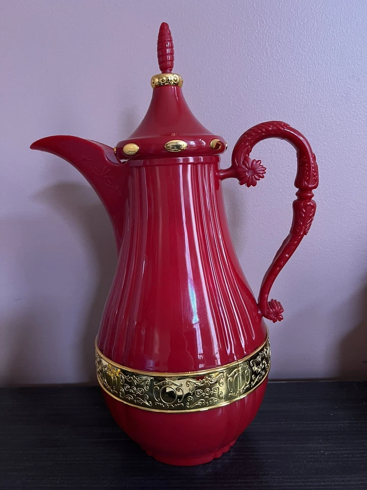 Frasco/termo rojo para bebidas estilo mediterráneo indio carcasa de plástico frío/caliente N Foto 2 de 4