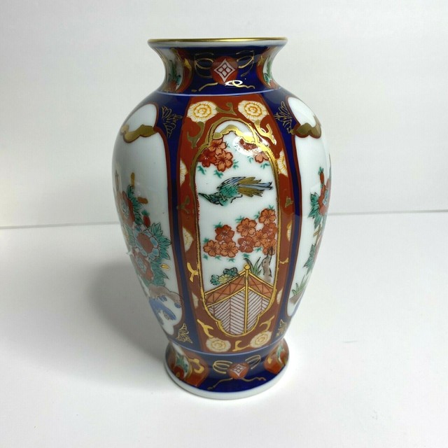DECORATIVE COLLECTIBLE GOLD IMARI HAND PAINTED VASE JAPAN HOME DECOR eBay