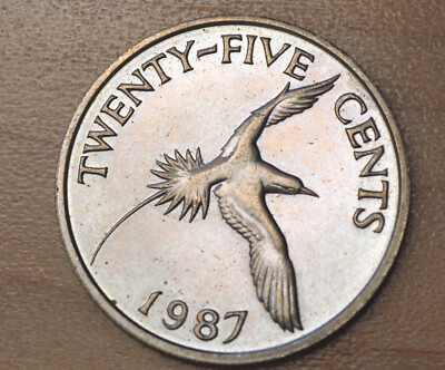 1987 Bermuda 25 Cents White-Tailed Tropic Bird | eBay