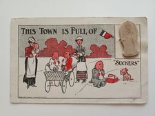 ADD-ON POSTCARD 1906 COMIC RUBBER NECK SERIES BABY BOTTLE NIPPLE SUCKERS PUB A H