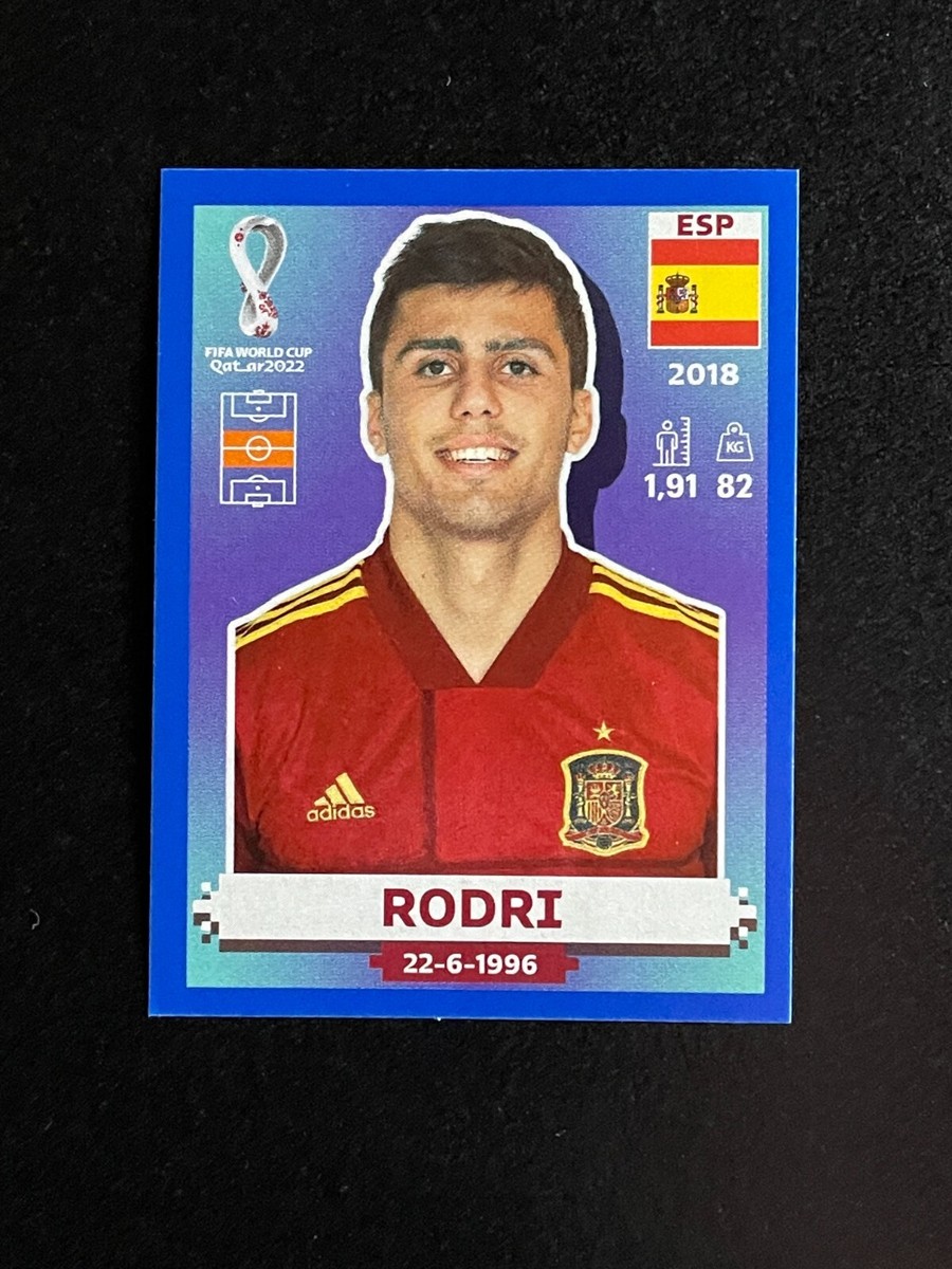 2022 Panini FIFA World Cup Qatar Sticker RODRI Blue Spain ESP 14