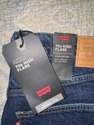 LEVI'S PREMIUM BIG E 70s High Flare Big Swell Blue Stretch jeans