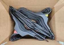 60 Black MAINETTI 17" Retail Clothes Hanger Lot CHlot#27 tg