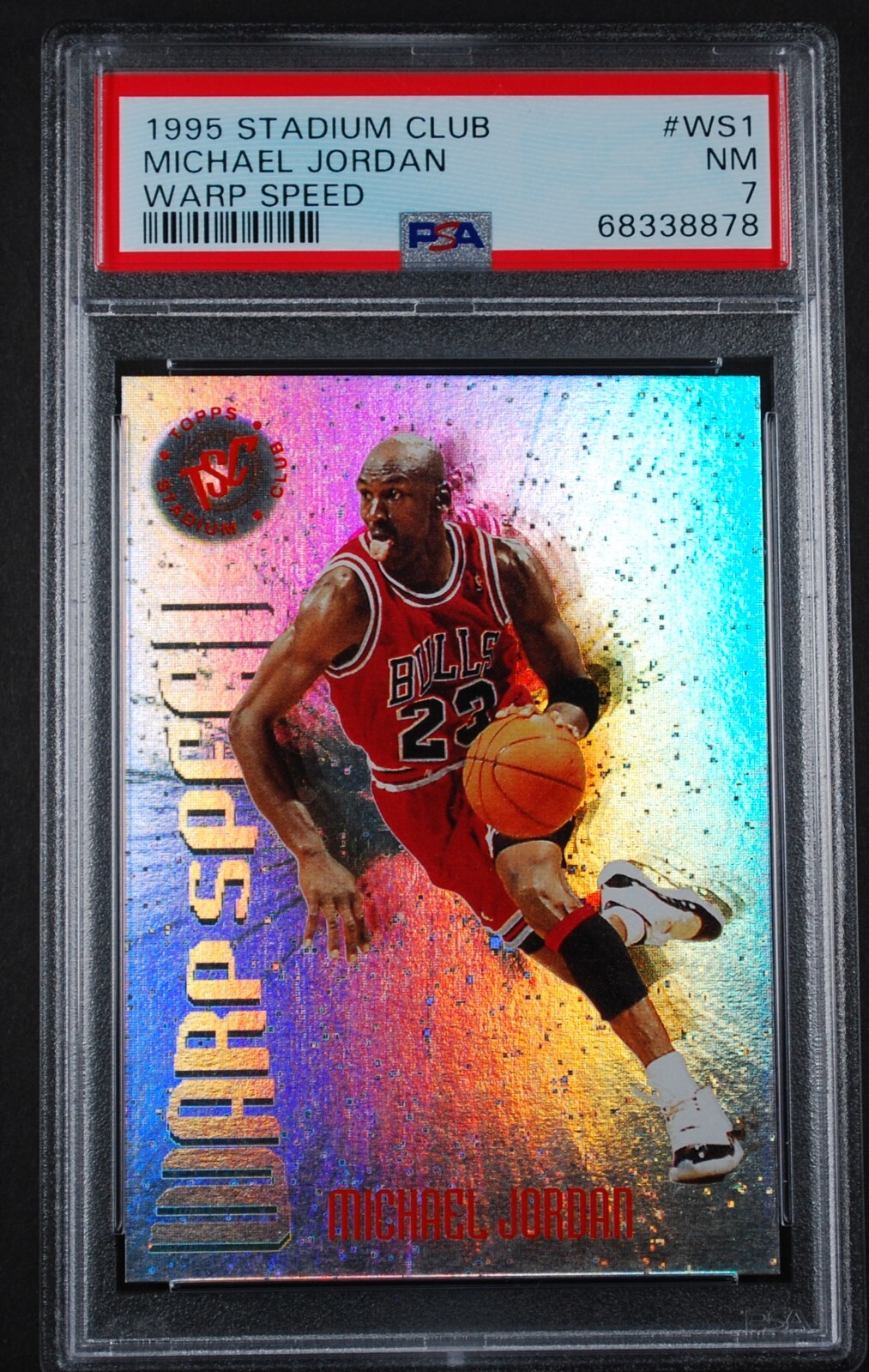 1995-96 TOPPS STADIUM CLUB WARP SPEED #WS1 MICHAEL JORDAN PSA 7 
