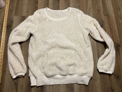 ROXY Sweater, Women's Size XL, White, Pullover, Long Sleeve, Crew Neck, Fleece