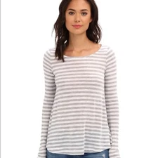 Women Splendid hooded scoop neck striped top, S $120