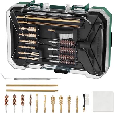 FLISSA Universal Handgun Cleaning Kit, 16 Piece Gun Cleaning Kit Case Included