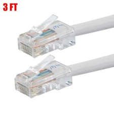3FT CAT6 RJ45 Ethernet LAN Network Cable UTP Gold 24AWG Copper Wire White