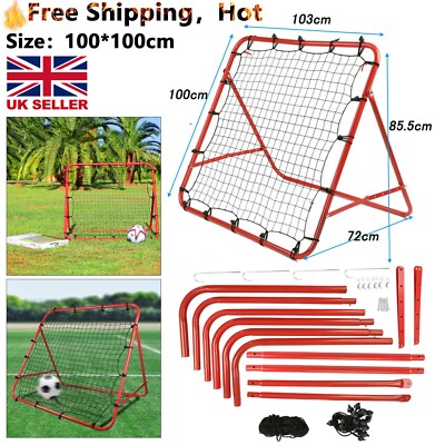 HOMCOM Double Sided Football Rebounder Net, Football Rebound Goal With Five Adjustable Angles Blue - View #4