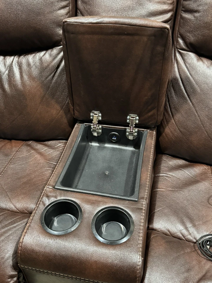 Ashley furniture automatic recliner sofa and loveseat in Good Condition - Image 3 of 4