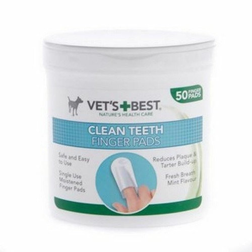 Vets Best Teeth Cleaning Finger Pads For Dogs Dental Wipes Oral Hygiene