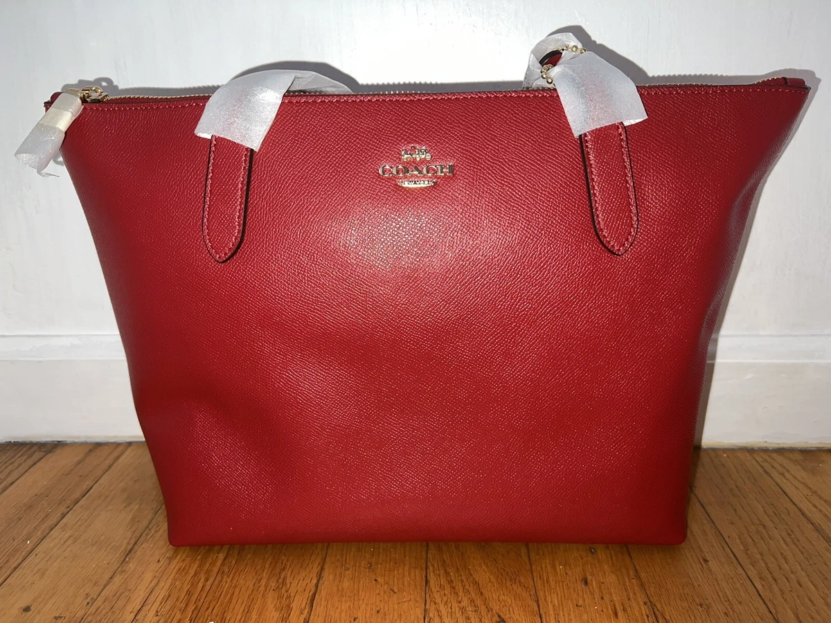coach outlet zip top tote women's purses red