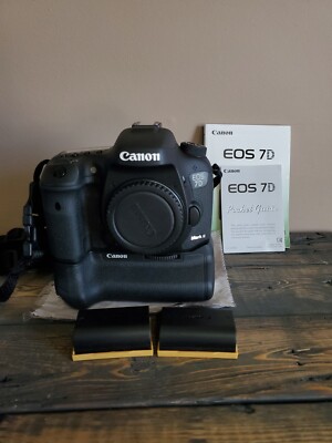 Canon EOS 7D Mark II 20.2MP Digital Camera Body W Battery Grip And Batteries