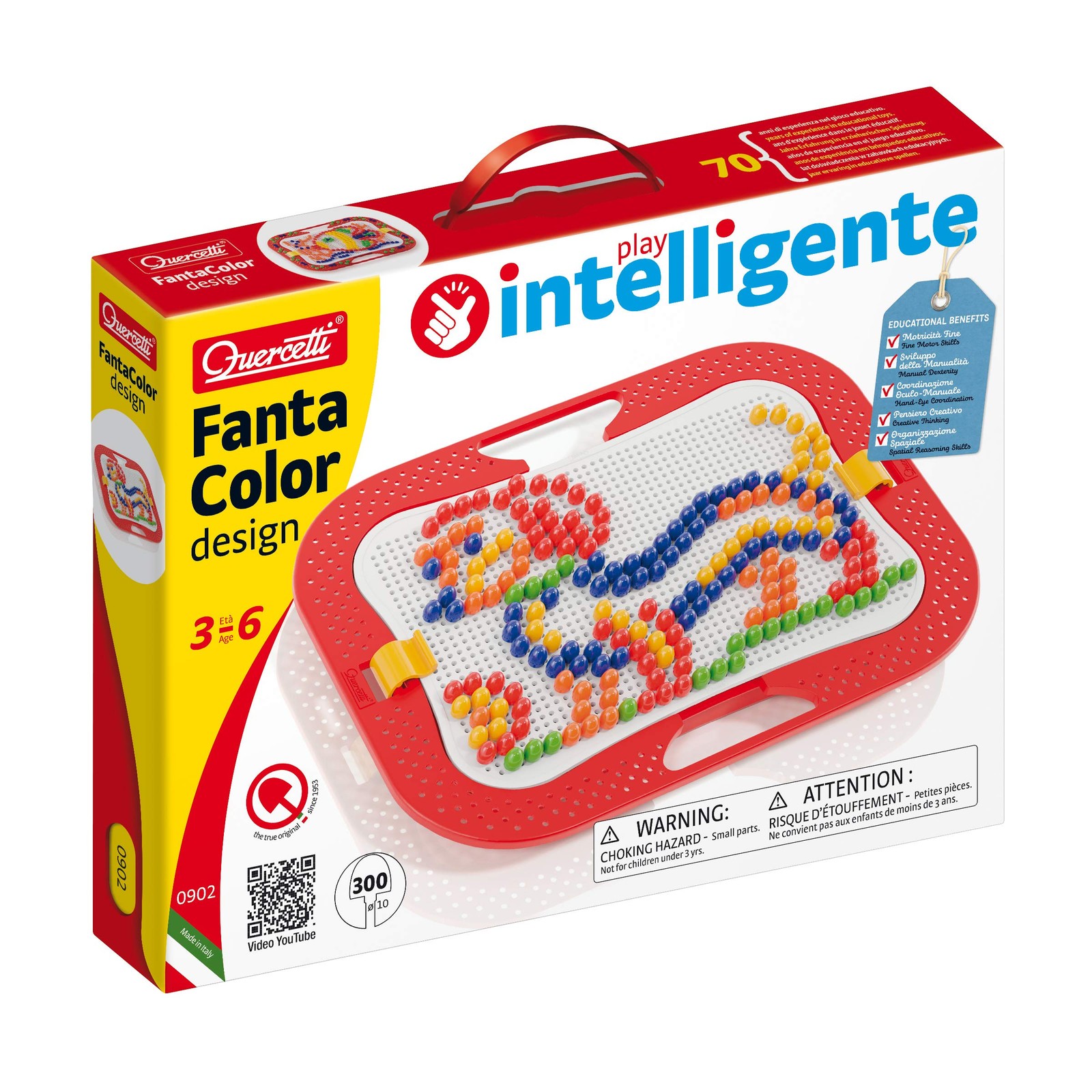 Quercetti 0902 Quercetti-0902 Fantacolor Design d.10, Kids' Mosaic Kits-STEAM To