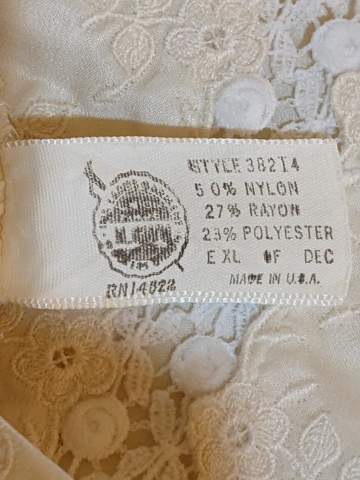Винтажный Saks пятой авеню кружева вручную сшитый бесплатный бюст белье платье ночная рубашка M - Изображение 3 из 4