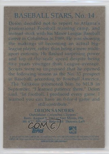 2022 Topps Heritage Minor League Edition 1953 Reprints Deion Sanders #14 09p1 - Picture 2 of 3