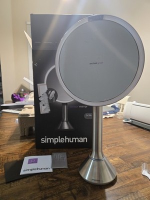 Simplehuman Sensor Mirror 8 inch Wireless 5x 10x - Silver NEW Open box Beauty 