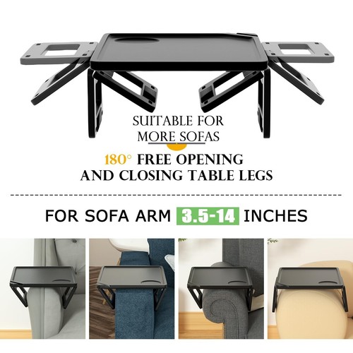 Couch Arm Tray Table Sofa Arm Clip Table, Armrest Tray Table Suitable for Hom... - Picture 7 of 7