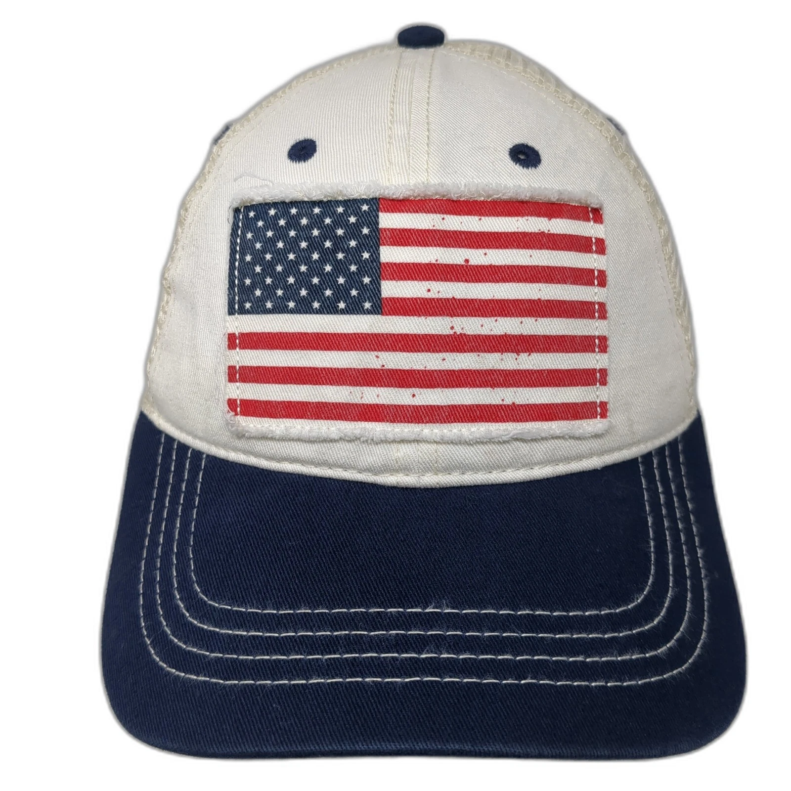 American Flag Slideback Trucker Hat Multi One Size Adjustable Mesh Back 6 Panel