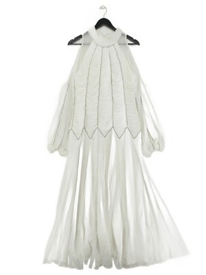 Karen Millen Maxikleid UK16 in Weiß UVP 319£
