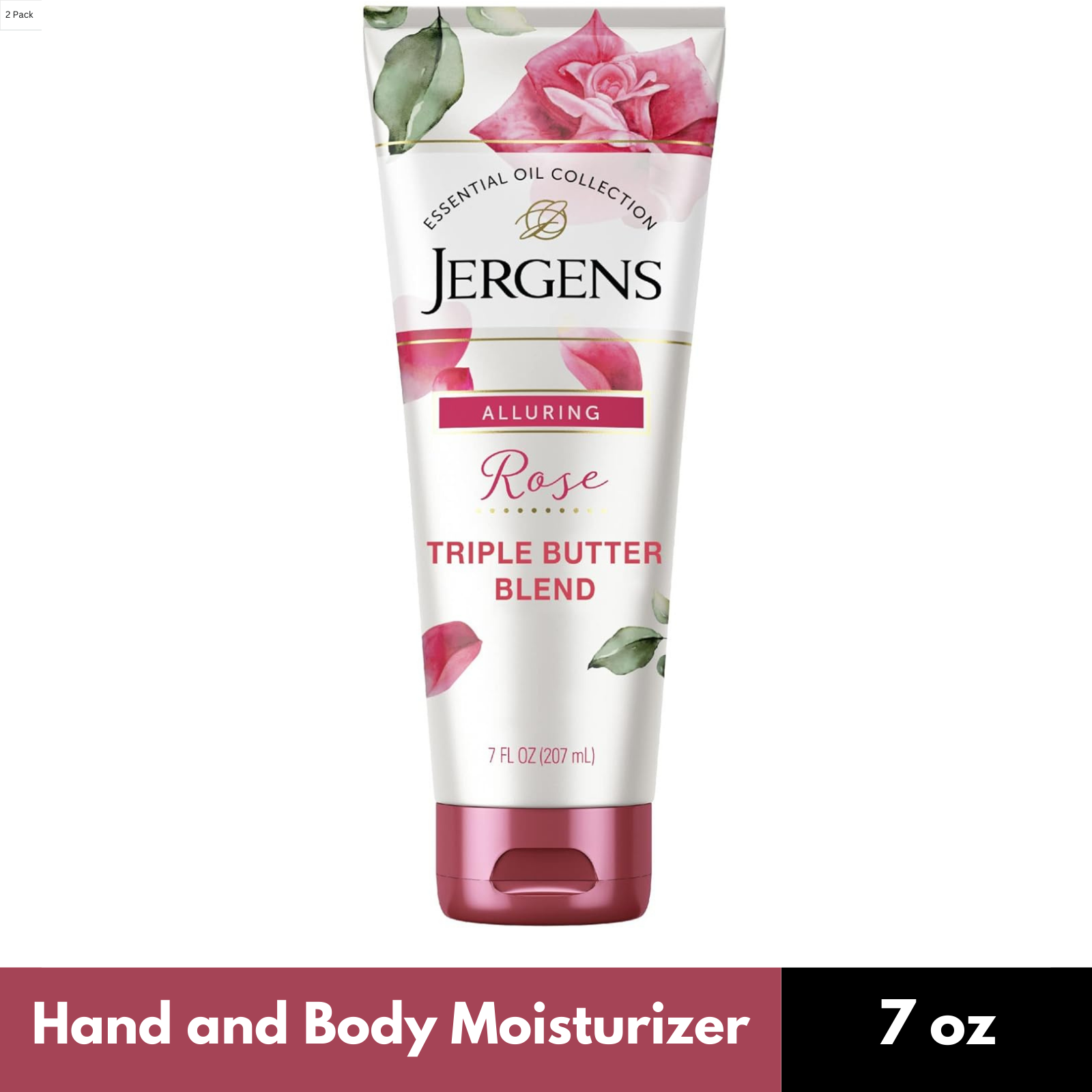 Jergens Rose Body Butter Lotion with Camellia Oil for Hydrated Skin