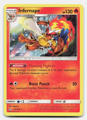 Infernape 23/156 Rare Ultra Prism Pokemon Reverse Holo NM