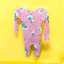 New Care Bears Pink One-Piece Pajamas   Sizes 12M to 5T
