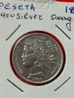 PERU SILVER COIN  1 PESETAS 1880   UNC CONDITION