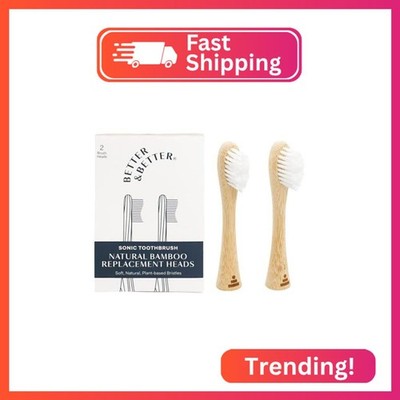 Better & Better Bamboo Sonic Toothbrush Replacement Heads, Fits Brush Only, Plan