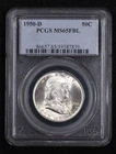 1950 D Half Dollars Franklin PCGS MS-65 FBL