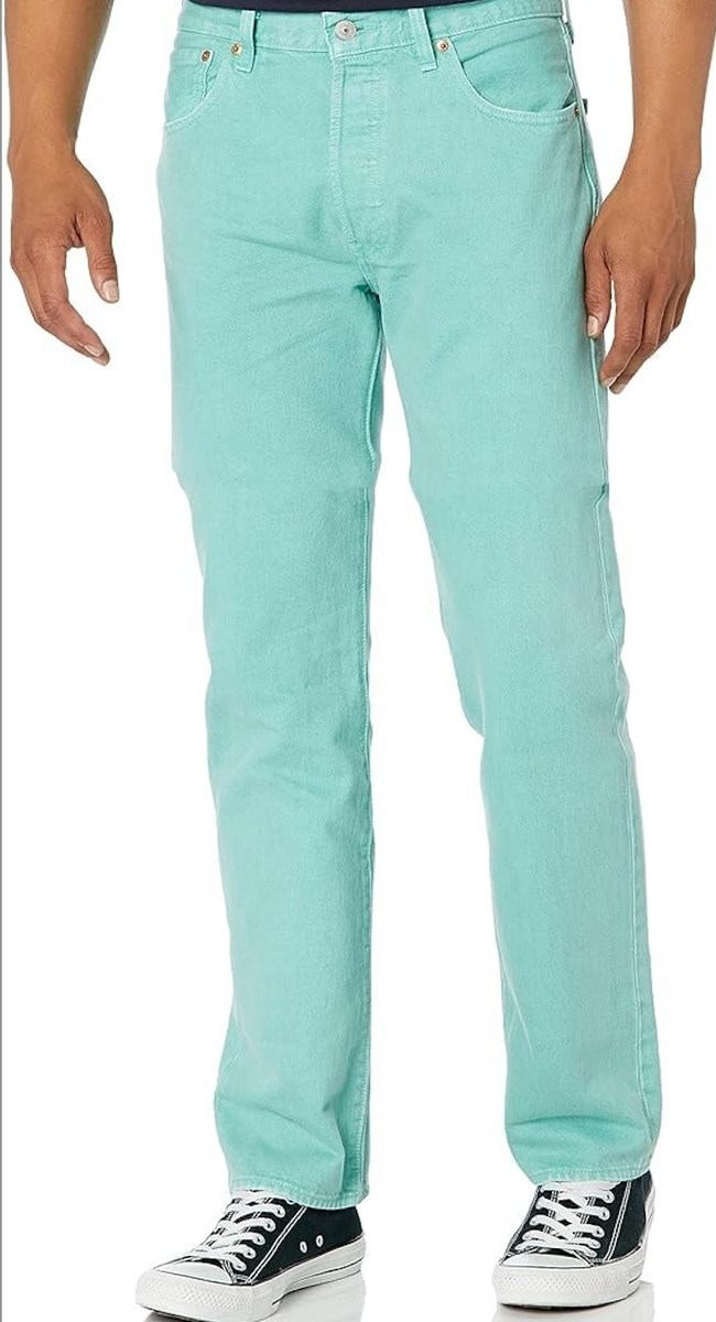 Levis 501 Jeans New Mens Original Button Fly Color Wasabi