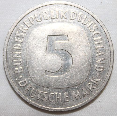 1989 Federal Republic of Germany 5 Deutsche Mark Coin