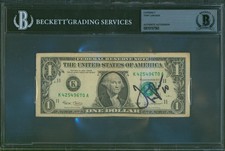 TONY LA RUSSA Signed Slabbed One Dollar Bill St Louis Cardinals HOF Auto BAS