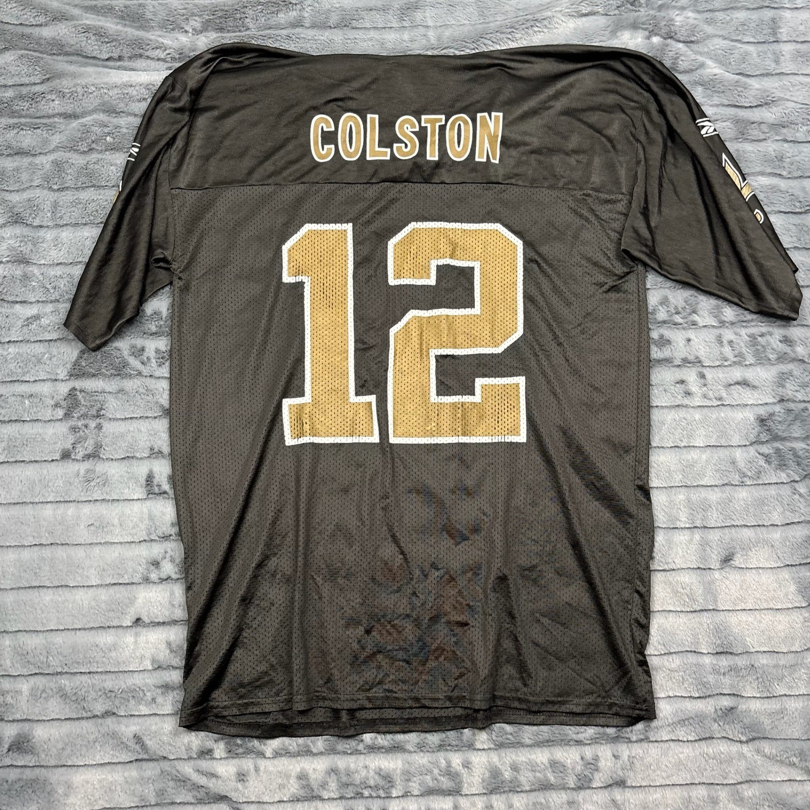 Reebok New Orleans Saints Marques Colston 12 Jersey Mens Large Black 7075A 09