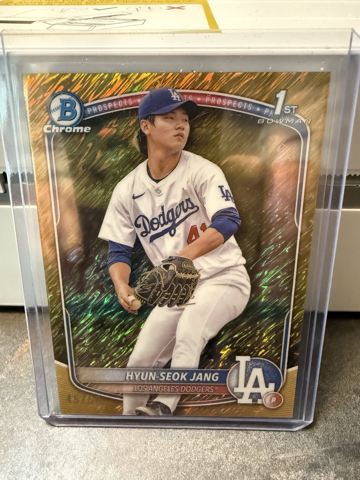 Dodgers 2025 Bowman Chrome Baseball BCP -51  Hyun-Seok Jang Prospects Gold 47/50