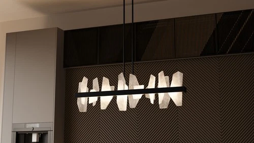 Quoizel PCAUR142 Aurelia 42"W LED Abstract Linear Chandelier - Black - Picture 4 of 12