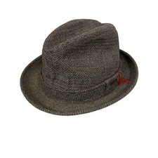 Adam New York Fedora Hat Men's Small 6-3/4 To 6-3/8 Gray Wool USA Feather Cap