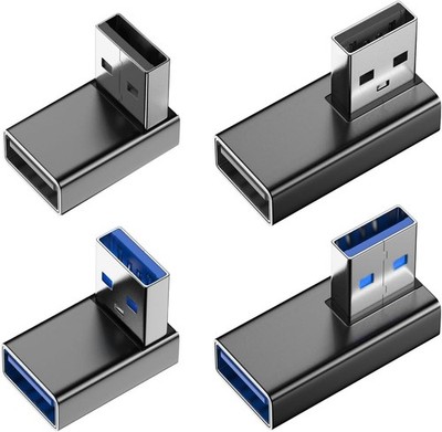 USB Winkelstecker, 4 Stück US-B 90 Grad Adapter, Winkelstecker für Datenübertrag