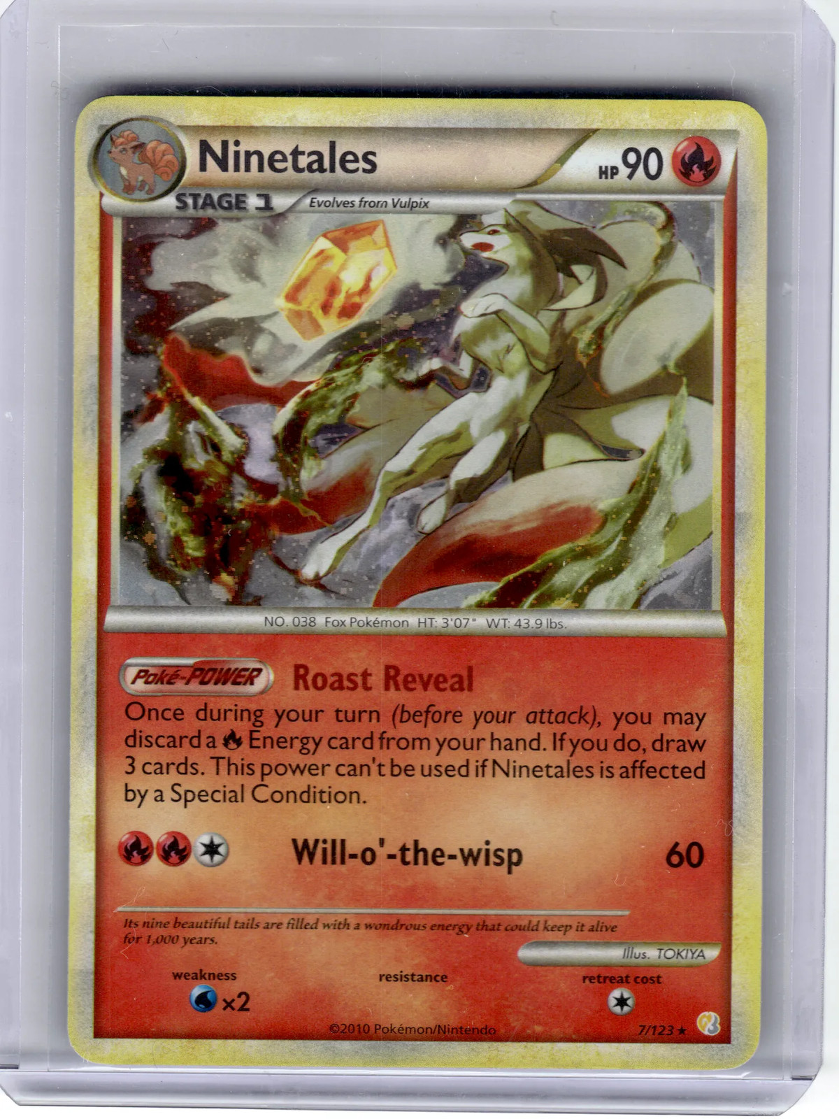 2010 Pokemon—Ninetales #7 HeartGold & SoulSilver—Rare Holo