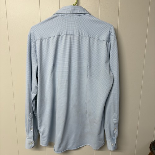 Mizzen + Main Spinnaker Shirt Trim Fit Button Up Mini Check Blue Men L GUC - Bild 10 von 11
